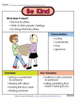 Be Kind Anchor Chart Teachingtools Worksheet