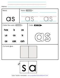 Worksheet 2: As Free Sight Words Individual Worksheet