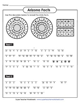 Cryptogram Puzzle Free States Individual Worksheet