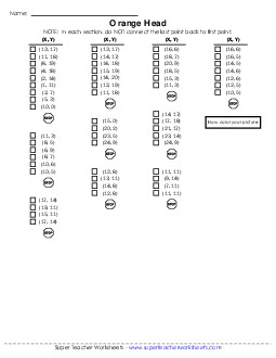 Graph Plot Mystery Picture: Jack-o-Lantern (Easy) Free Mystery Graph Picture Worksheet