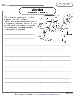 Picture Writing Prompt (Trick or Treat) Free Book Wonder Worksheet