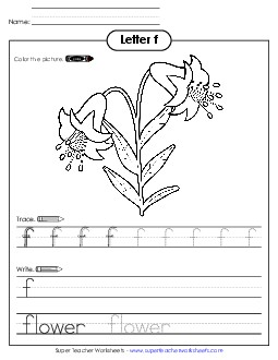 F is for Flower Easter Worksheet