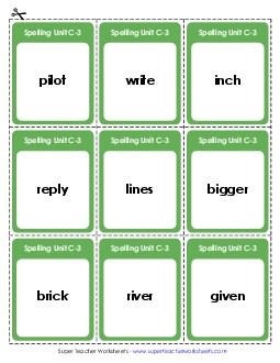 Flashcards (C-3) Spelling C Worksheet