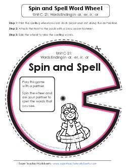 Spin-and-Spell (C-21) Spelling C Worksheet