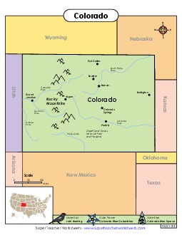 Map of Colorado State Maps Worksheet