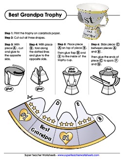 Best Grandpa Trophy Awards Worksheet