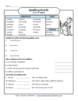 Spelling Question Worksheet (D-19) Spelling D Worksheet