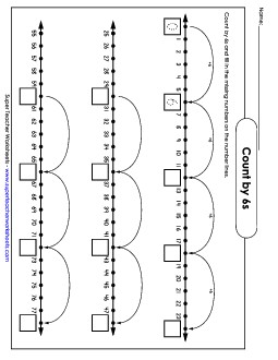 Counting by 6s: Number Line Worksheet