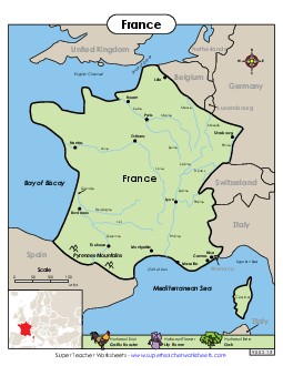 Map of France Worksheet