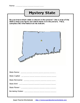 Mystery State: Connecticut States Worksheet