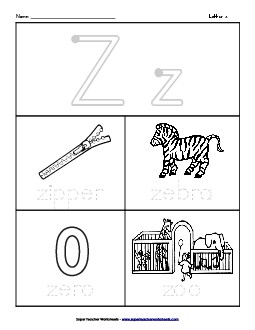 Words that Start with Z z Phonics Beginningsounds Worksheet