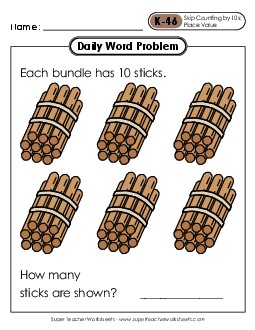 Daily Word Problems K-46 through K-50 Worksheet