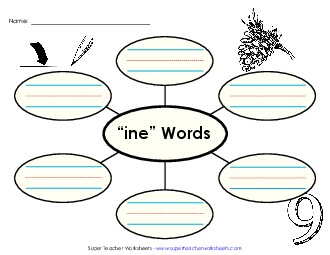 Word Web (-ine) Word Families Worksheet