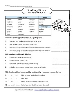 Question Worksheet (D-27) Spelling D Worksheet