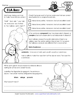 New ELA Buzz: Week 19<br>Worksheets 91 through 95 Worksheet