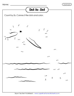 Skip Counting by 2s: Dolphin Worksheet