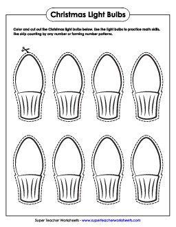 Christmas Lights Template Worksheet