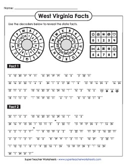 Cryptogram Puzzle States Individual Worksheet