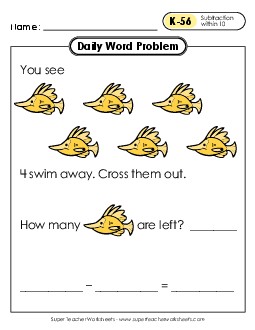 Daily Word Problems K-56 through K-60 Worksheet