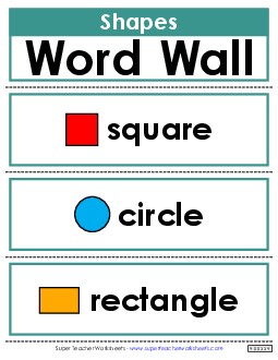 Shapes Word Wall Geometry Worksheet