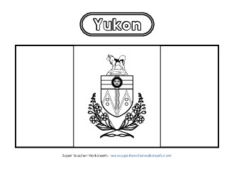 Yukon Flag (Black & White) Canada Worksheet