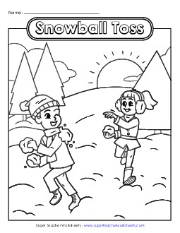 Snowball Toss Christmas Worksheet