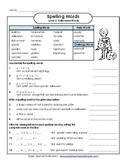 Question Worksheet Spelling E Worksheet