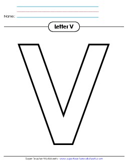 Outline - Uppercase V Alphabet Worksheet