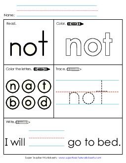 Worksheet 1: Not Sight Words Individual Worksheet