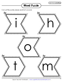 Word Puzzle: Something Sight Words Individual Worksheet