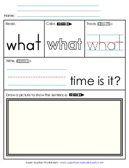 Worksheet 3: What Sight Words Individual Worksheet