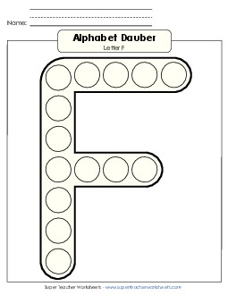 Letter F - Dabber Alphabet Worksheet