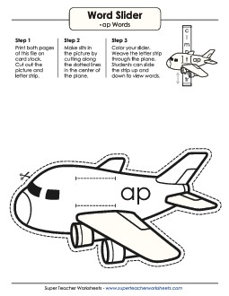 Word Slider (-ap Words) Word Families Worksheet