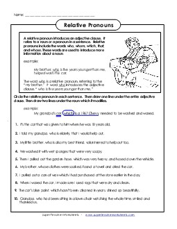 Relative Pronouns Worksheet