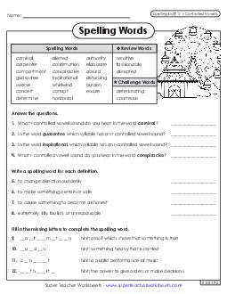 Question Worksheet (F-3)  Free Spelling F Worksheet