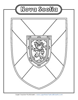 NS Escutcheon (Black & White) Canada Worksheet