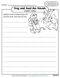 Picture Writing Prompt (Chapter 1) Book Frog And Toad Worksheet