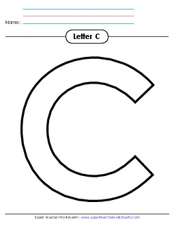 Outline - Uppercase C Alphabet Worksheet