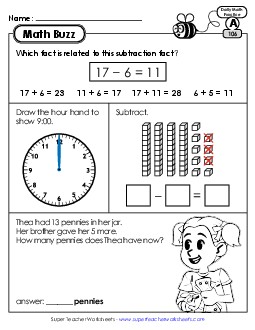 Math Buzz: Week 22 Worksheets 106 through 110 Daily Math Review Worksheet