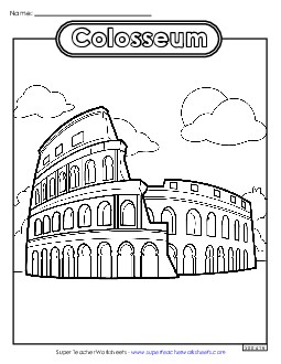 Colosseum Coloring Pages Worksheet