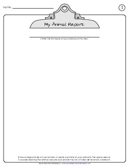 Animal Research Report 2nd Grade Science Worksheet