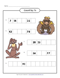 Monkey Counting Worksheet