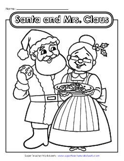 Santa & Mrs. Claus Christmas Worksheet