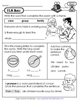 New ELA Buzz: Week 17<br>Worksheets 81 through 85 Worksheet