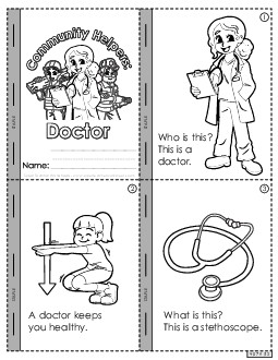 Mini-Book: Doctor Community Helpers Worksheet