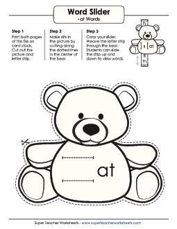 Word Slider (-at Words) Word Families Worksheet