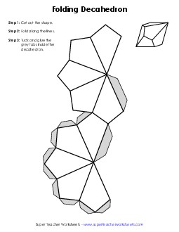 Foldable Decahedron  Geometry Worksheet