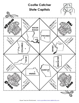 States and Caps Worksheet