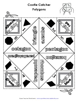 Polygons Cootie Catcher Geometry Worksheet