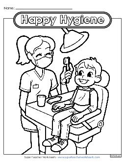 Happy Hygiene Coloring Pages Worksheet